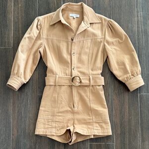 INTERMIX Tan Belted Jumpsuit